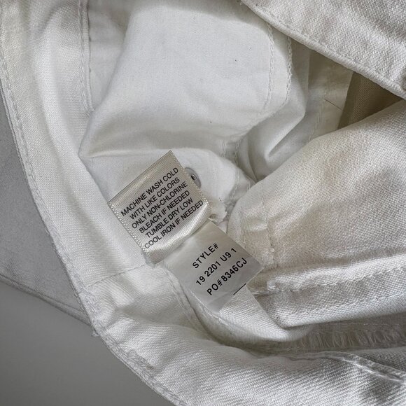 Christopher & Banks Petite Womens Mid Rise Capris Jean Size‎ 8P White Stretch - Picture 4 of 14